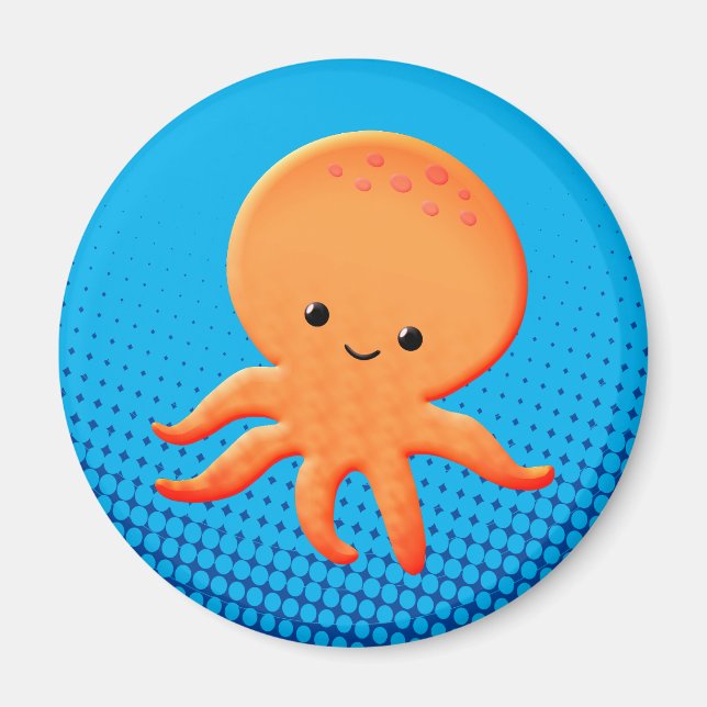 Cute Tecknad Baby Octopus Magnet (Framsidan)