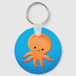 Cute Tecknad Baby Octopus Nyckelring