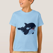 Cute Tecknad Baby Orca Barns T-Shirt