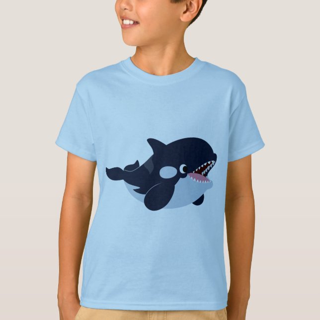 Cute Tecknad Baby Orca Barns T-Shirt (Framsida)