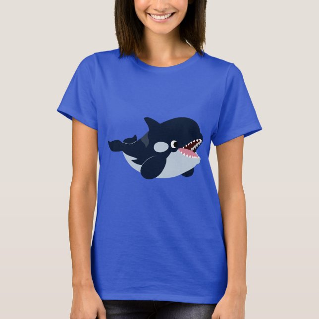 Cute Tecknad Baby Orca Kvinnors T-Shirt (Framsida)