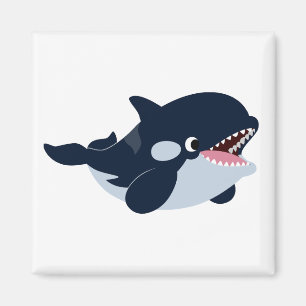 Cute Tecknad Baby Orca Magnet