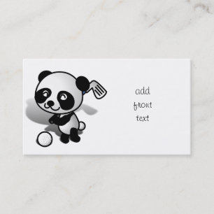 Cute Tecknad Baby Panda Bear Golfing Visitkort