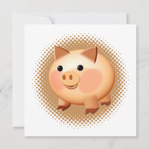Cute Tecknad Baby Pig