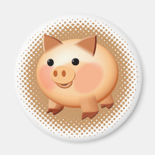 Cute Tecknad Baby Pig Magnet