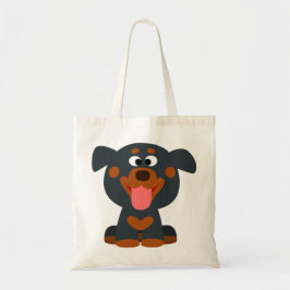 Cute Tecknad Baby Rottweiler Bag Tygkasse
