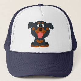 Cute Tecknad Baby Rottweiler Hat Truckerkeps
