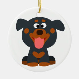 Cute Tecknad Baby Rottweiler Ornament