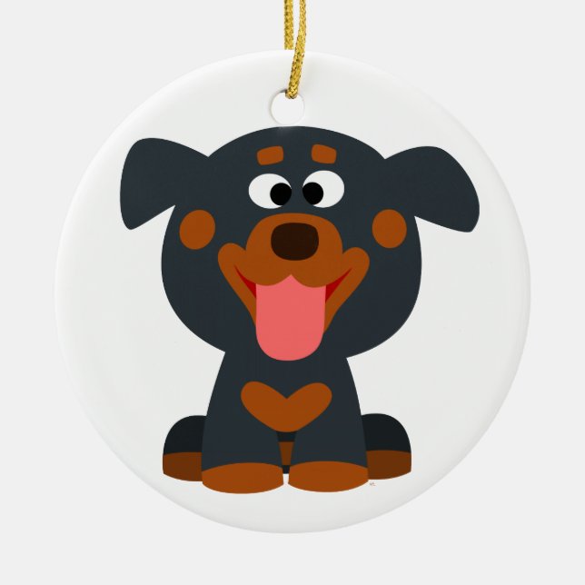 Cute Tecknad Baby Rottweiler Ornament (Framsidan)