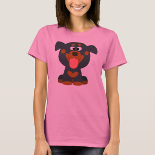 Cute Tecknad Baby Rottweiler Women T-Shirt