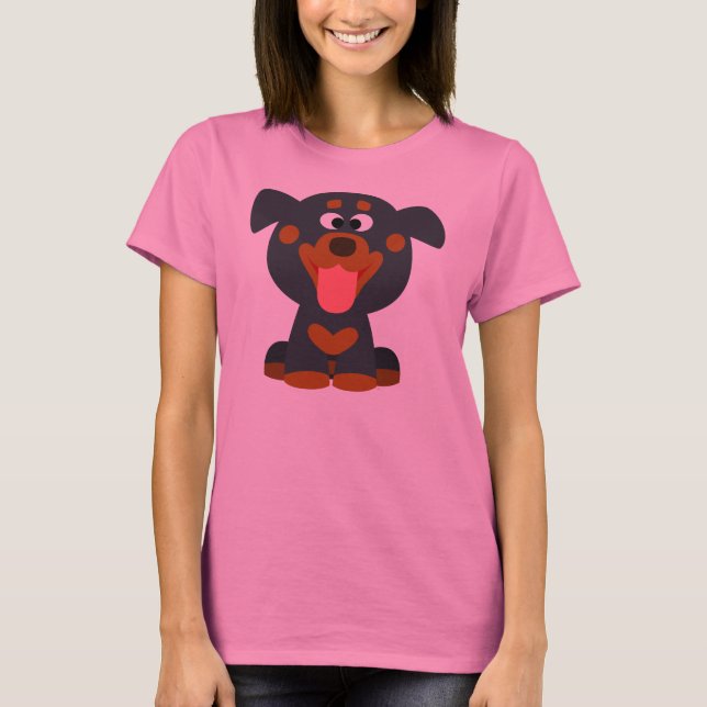 Cute Tecknad Baby Rottweiler Women T-Shirt (Framsida)