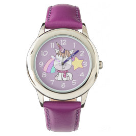 Cute Tecknad Baby Unicorn och Rainbow Armbandsur