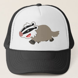 Cute Tecknad Badger Hat Truckerkeps