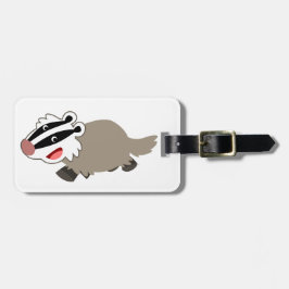 Cute Tecknad Badger Luggage Tag Bagagebricka
