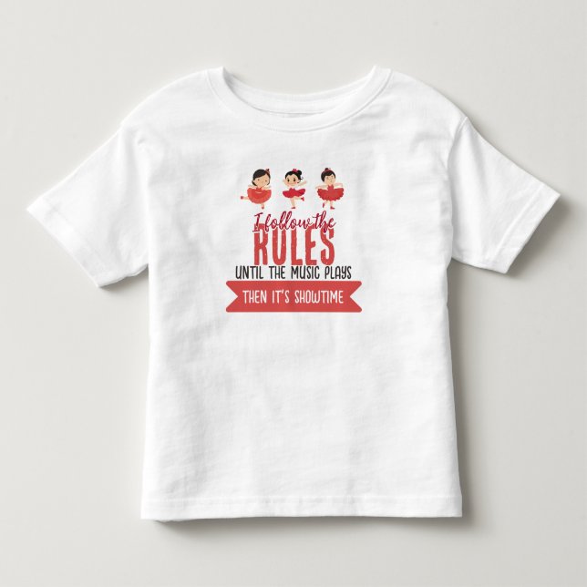 Cute Tecknad Ballerina Birthday Småbarn Girls T Shirt (Framsida)