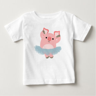 Cute Tecknad Ballerina Gris Baby T-Shirt