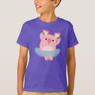 Cute Tecknad Ballerina Gris Children T-Shirt