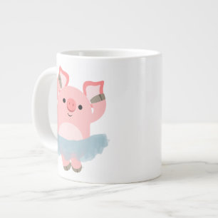 Cute Tecknad Ballerina Gris Jumbo Mugg
