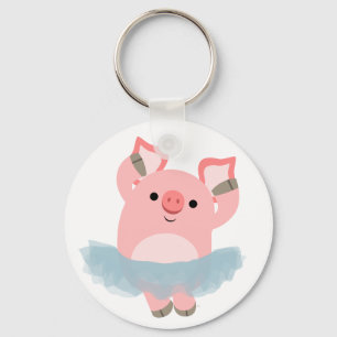 Cute Tecknad Ballerina Gris Keychain Nyckelring