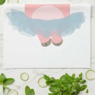 Cute Tecknad Ballerina Gris Kitchen Towel Kökshandduk