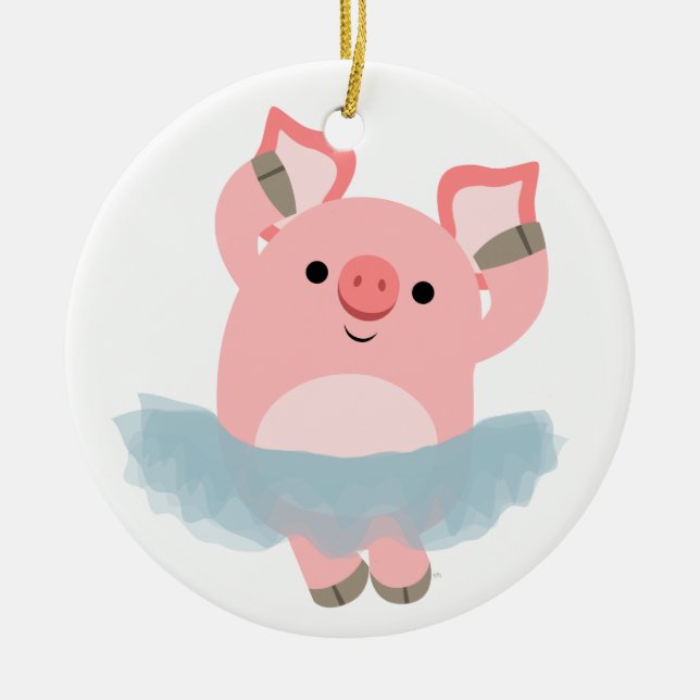 Cute Tecknad Ballerina Gris Ornament (Framsidan)