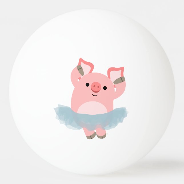 Cute Tecknad Ballerina Gris Ping Pong Boll (Framsidan)