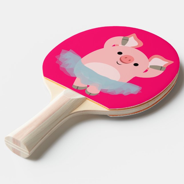 Cute Tecknad Ballerina Gris Ping Pong Paddle Pingisracket (Frontvinkel)