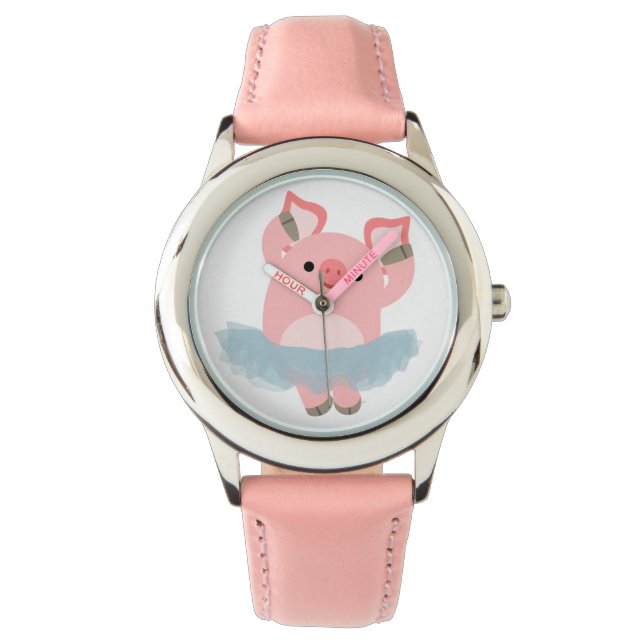 Cute Tecknad Ballerina Gris Watch Armbandsur (Framsida)