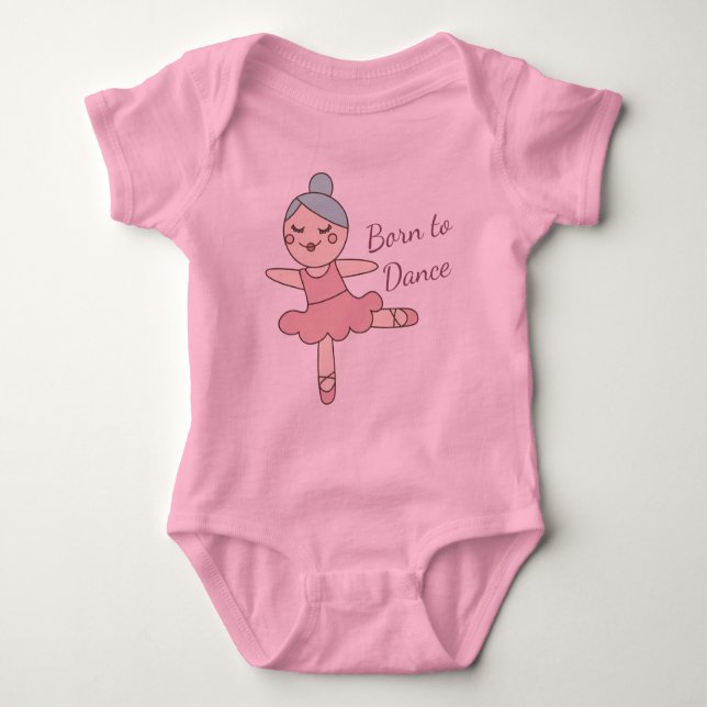 Cute Tecknad Ballet Dancer Girl T Shirt (Framsida)