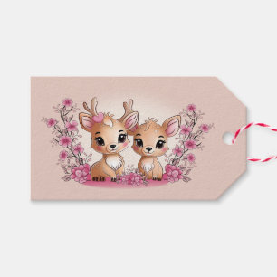 Cute Tecknad Bambi Älskare Hjärtar Alla hjärtans d Presentetikett