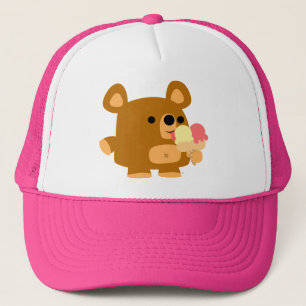 Cute Tecknad Bear med Bollar:) truckerkeps