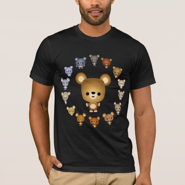Cute Tecknad Bear Spädbarn T-Shirt (Framsida)