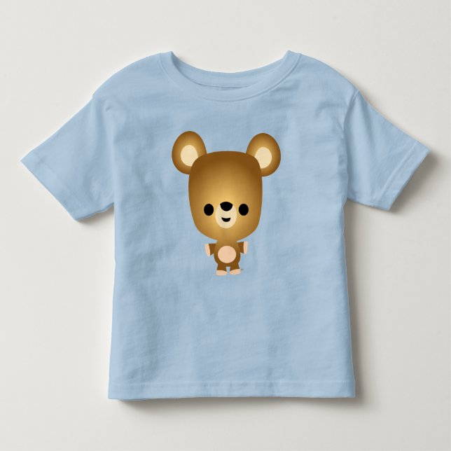 Cute Tecknad Bear Unge Baby T Shirt (Framsida)