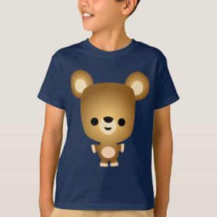 Cute Tecknad Bear Unge Children T-Shirt