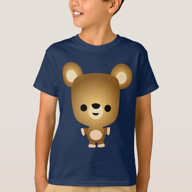 Cute Tecknad Bear Unge Children T-Shirt (Framsida)