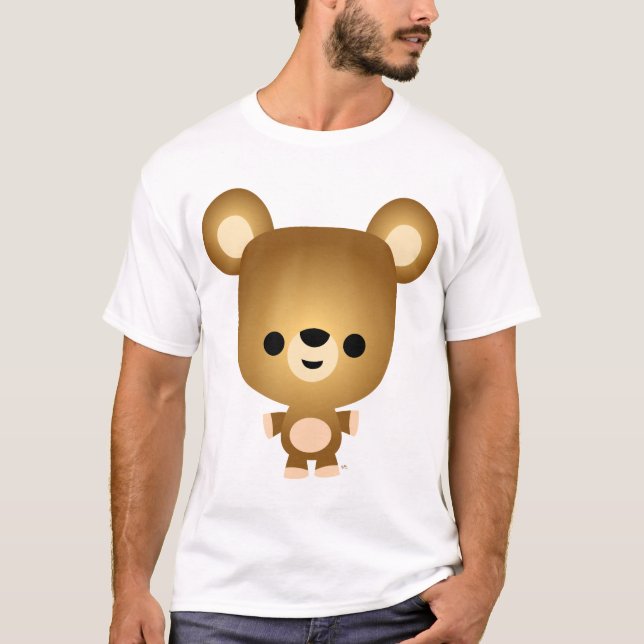 Cute Tecknad Bear Unge Kvinnor T-Shirt (Framsida)