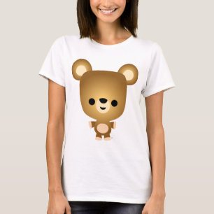 Cute Tecknad Bear Unge Kvinnor T-Shirt