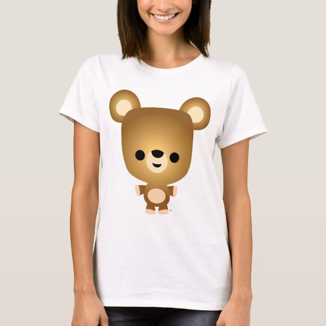 Cute Tecknad Bear Unge Kvinnor T-Shirt (Framsida)