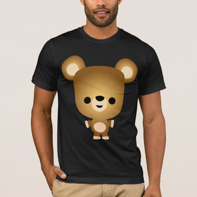 Cute Tecknad Bear Unge T-Shirt (Framsida)