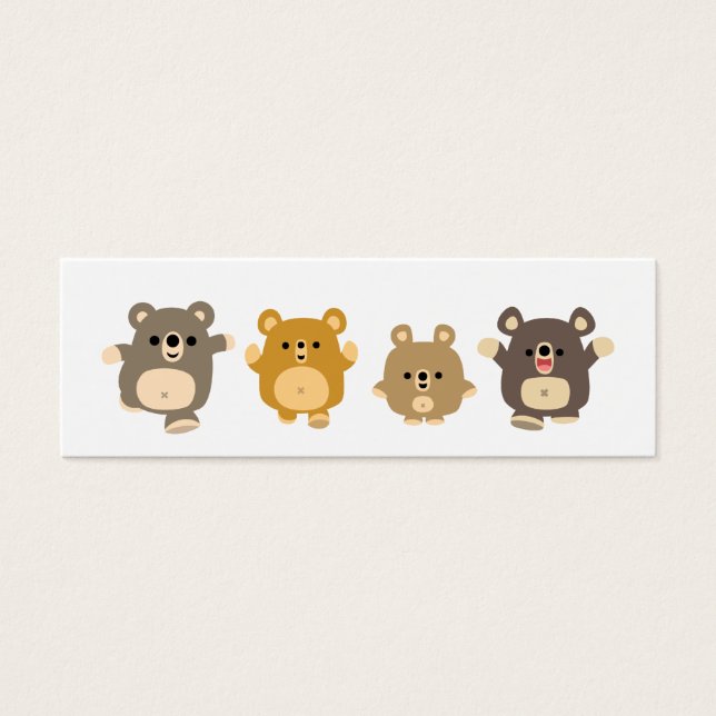 Cute tecknad Bears 2-bokmärke (profilkort) Litet Visitkort (Framsidan)