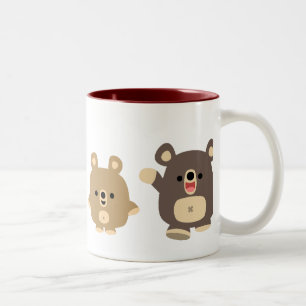 Cute tecknad Bears 2 mugg