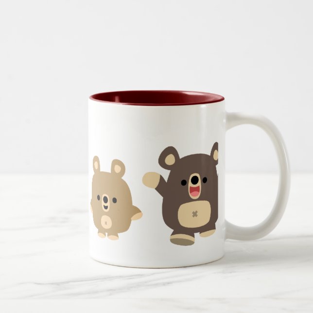 Cute tecknad Bears 2 mugg (Höger)