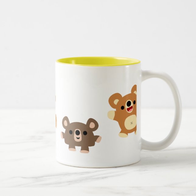 Cute tecknad Bears 4 mugg (Höger)