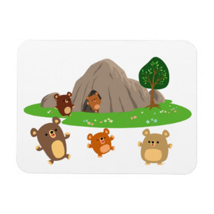 Cute Tecknad Bears i en grovlös magnet