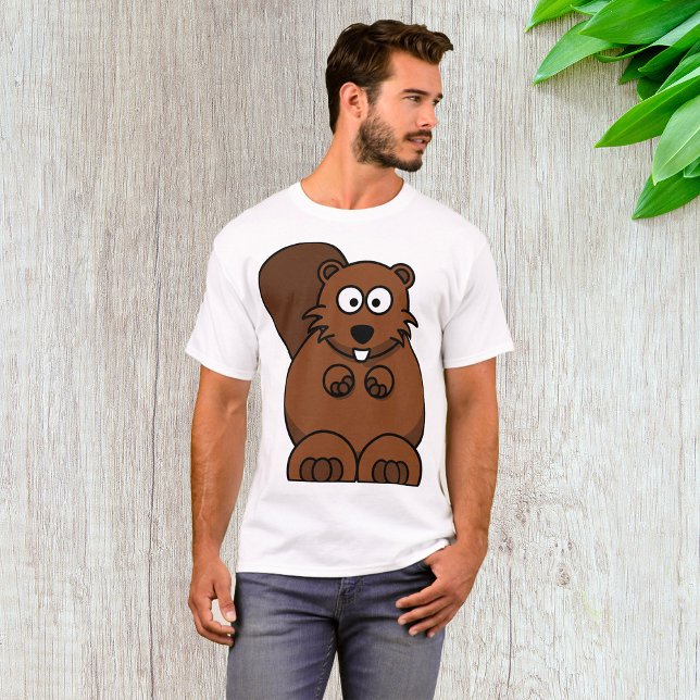 Cute Tecknad Beaver Funny Woodland Animal T Shirt (Skapare uppladdad)