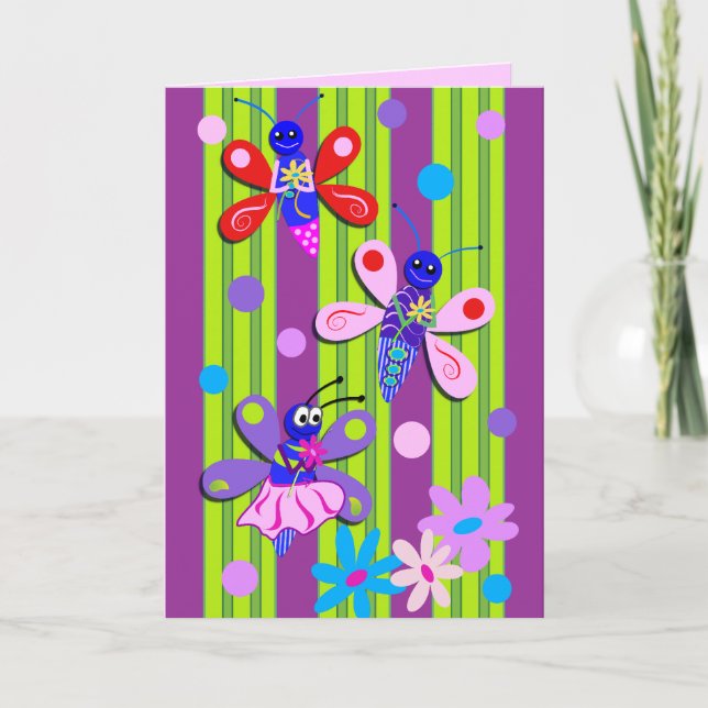 Cute Tecknad Birday Card Kort (Framsida)
