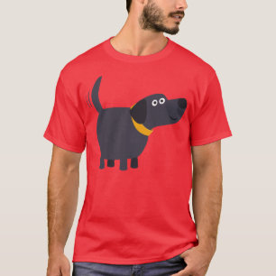Cute Tecknad Black Labrador T-Shirt