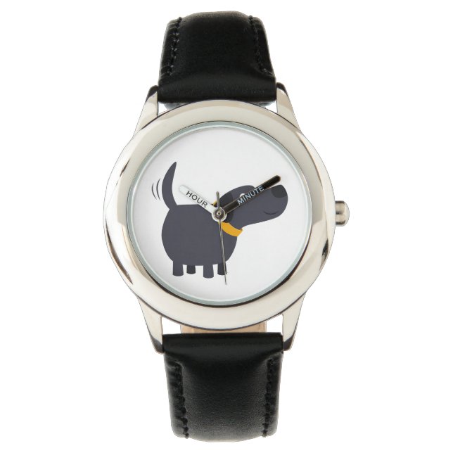 Cute Tecknad Black Labrador Watch Armbandsur (Framsida)