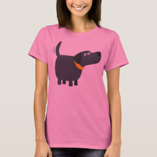 Cute Tecknad Black Labrador Women T-Shirt