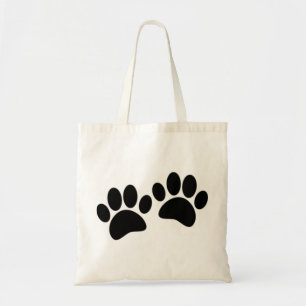 Cute Tecknad Black Puppy Tass avtryck Tygkasse